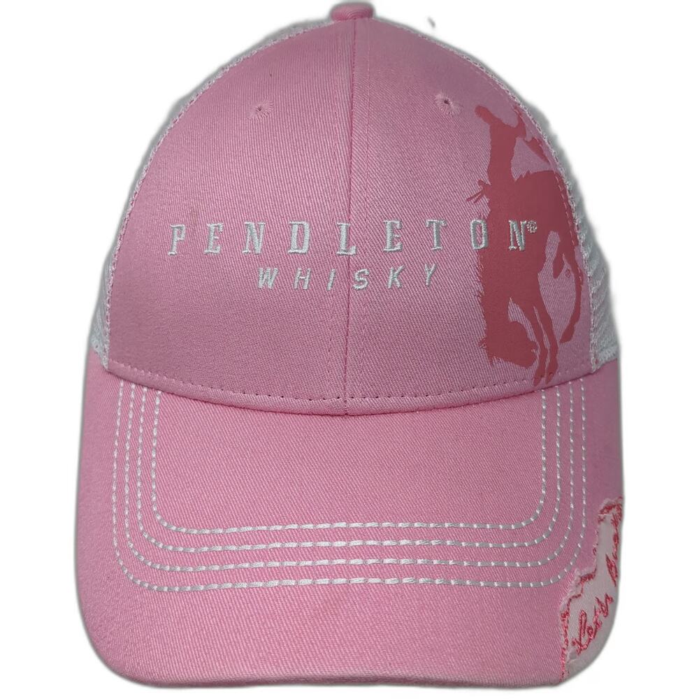 Pendleton Whisky Trucker Hat Pink One Size Let'er Buck Mesh Snapback Graphic